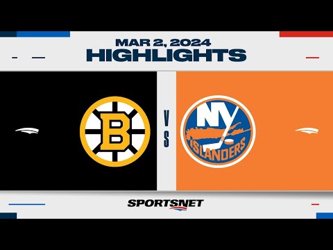 NHL Highlights | Islanders vs. Bruins - March 2, 2024