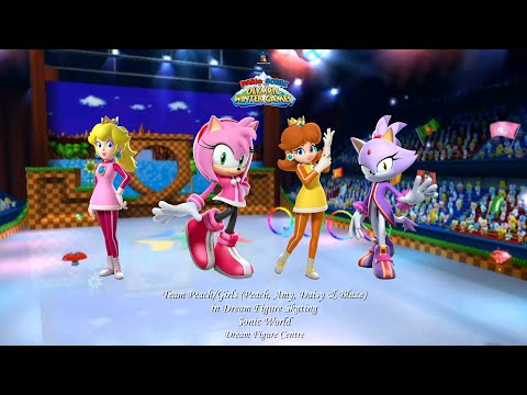 Mario Sonic At The Olympic Winter Games Dream Figure Skating Sonic World Team Peach Girls