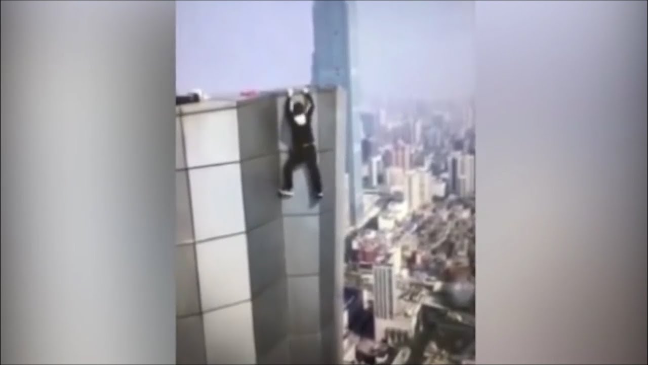 Caught on Tape: Chinese daredevil falls 60 Stories @Hodgetwins