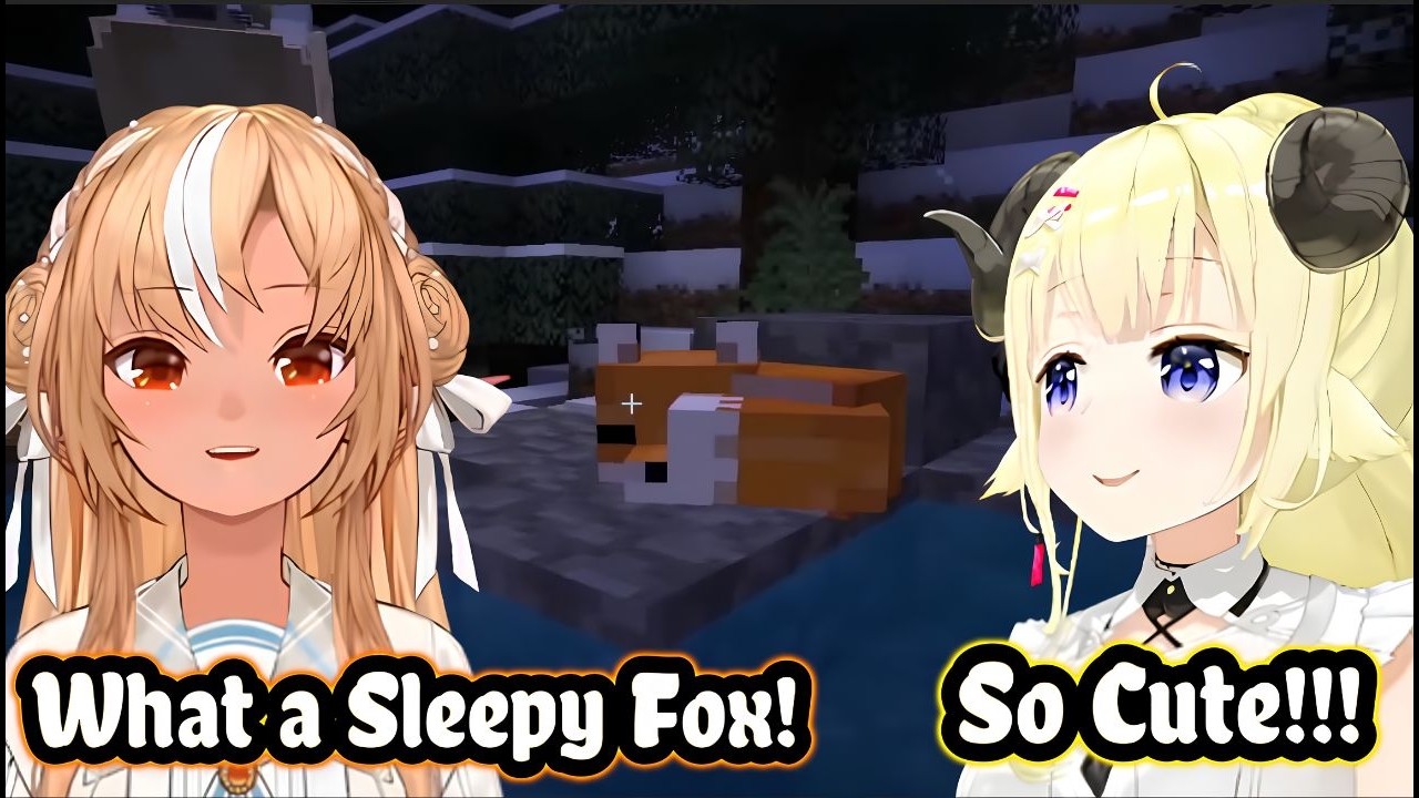 Watame and Flare Discover a Cute Fox Shrine and Hot Spring【 Minecraft 】