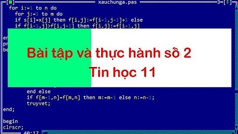 Tin học 11 - Bài tập và thực hành số 2 - Thầy Quách Văn Lượm