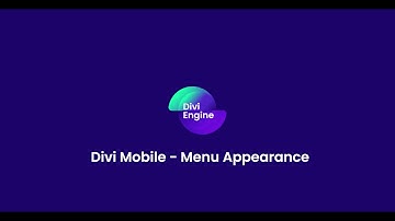 Divi Mobile - Menu appearance