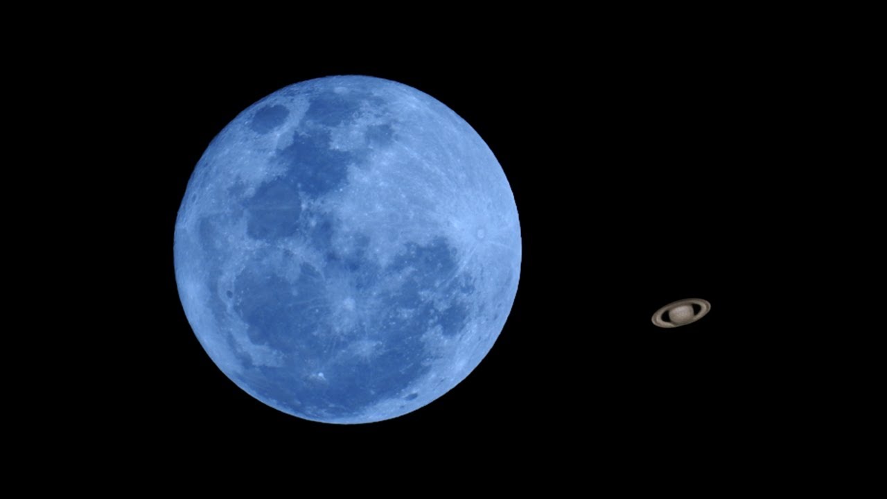 Blue Moon and Saturn - 31 August 2023