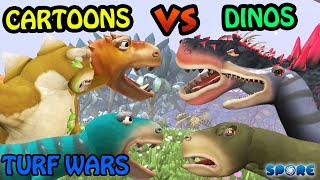 Cartoon Characters Vs Dinosaurs Turf War 2 Cartoon Vs Dino S2 Spore