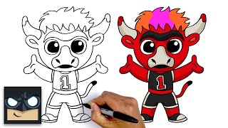 How To Draw Benny The Bull | Chicago Bulls (EASY)