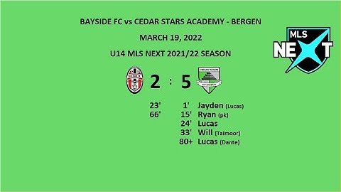CSA BERGEN U14 MLS NEXT vs BAYSIDE FC 031922