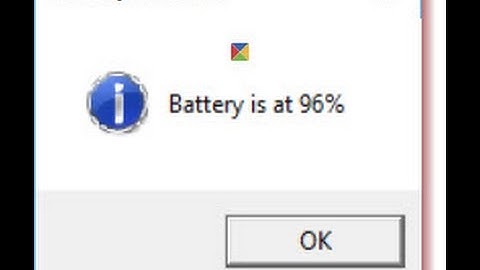 Create laptop battery full charge notification on Windows