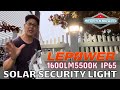 Lepower 1600lm led solar security flood lights outdoor motion detection sensor 5500k ip65 waterproof