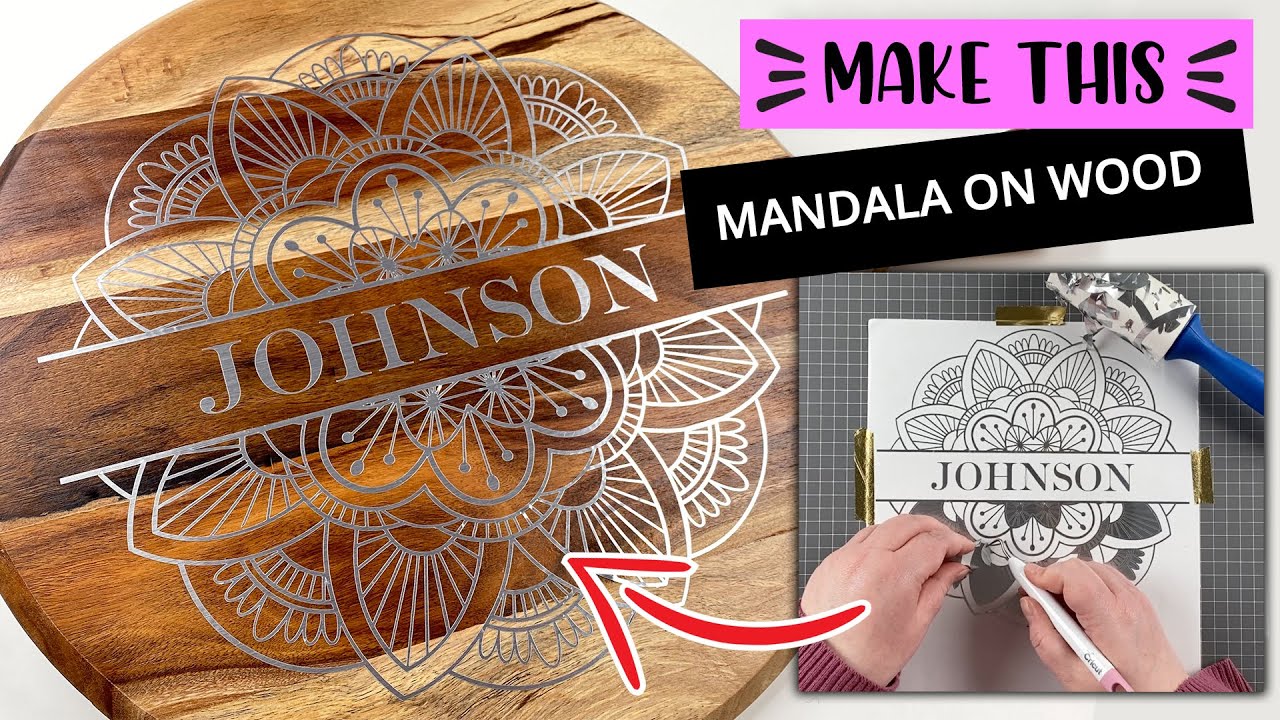 VINYL ON WOOD CUTTING BOARD  How To Create A Split Monogram Mandala In  Cricut Design Space 