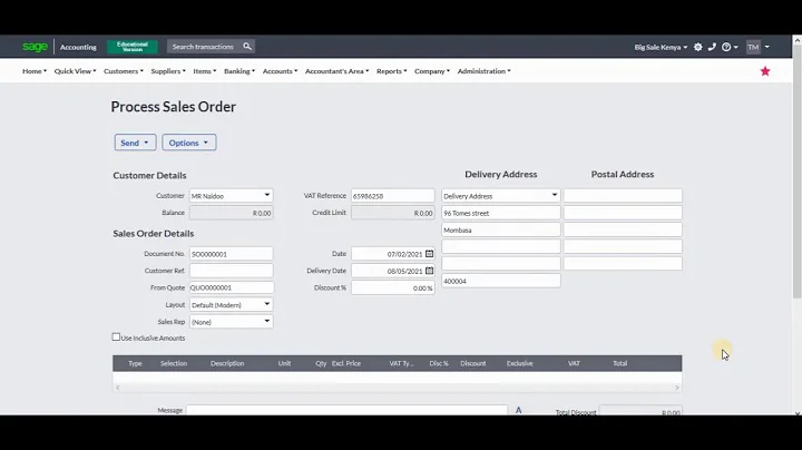 Converting a Quotation to a Sales Order - Sage Cloud Accounting
