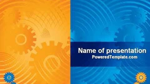 Geared Yellow Blue PowerPoint Template by PoweredTemplate.com
