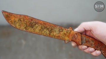 Restoration Extremely Rusted Old Bowie Knife