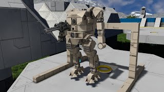 Space Engineers First Walk- Military Mech
