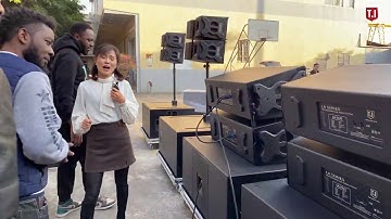 T I Pro Audio testing and loading LA 2122&LA 218 for clients in our company