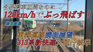 各駅停車区間なのに120km/hでぶっ飛ばす！東海道線313系新快速豊橋行き 大垣～岐阜