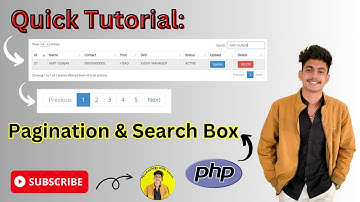 Create Pagination & Search box in Php using Datatable. | Web development Project