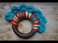 Crochet Wool and Wood Teething Ring