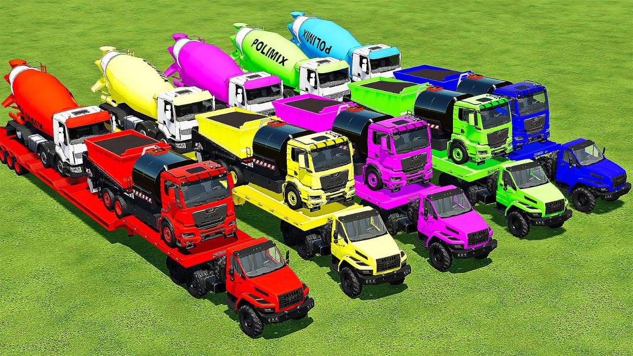 TRANSPORTING ASPHALT & CONCRETE MIXERS WITH NEXT TRUCKS!   Farming Simulator 22