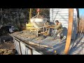 Pouring concrete on the container castle