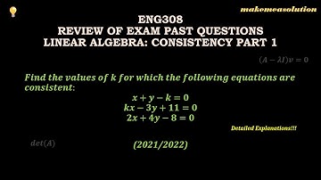 Linear algebra: Solve for the value of k to make the system consistent