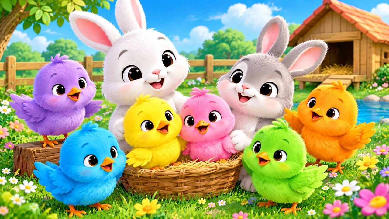 Catch Color Chicken, Cute Chicken, Rainbow Chicken, Rabbit, Duck, Cute ...