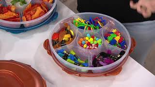 Lock & Lock Set of 2 Chip and Dip Storage Set with Handle Lid on QVC