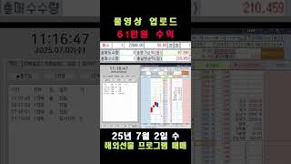 [ 7/2 수 ] 나스닥 프로그램 단타 매매 쇼츠｜해외선물｜자동매매 #61만원