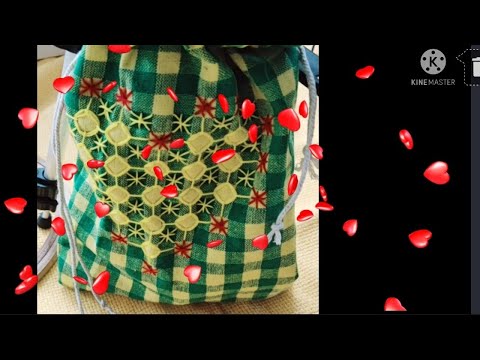 chicken scratch embroidery | Heart stiches | mind blowing| embroidery | string bag