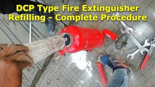 DCP fire extinguisher Refilling complete procedure. Fire extinguisher practical demo