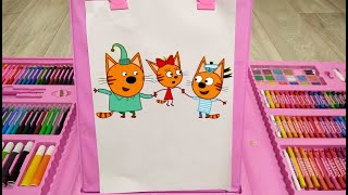 Мультик Три кота Урок рисования для детей Как нарисовать Коржика Карамельку Компота
