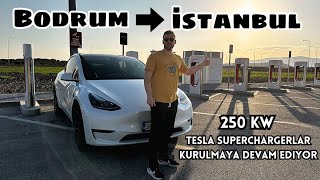 Tesla SuperCharger'lar Heryerde...! Bodrum-İstanbul yolu..Kamyon yangınına denk geldik..