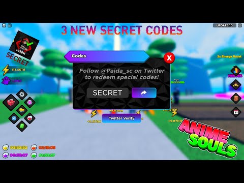 ALL NEW *SECRET* UPDATE CODES in ANIME SOULS