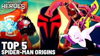Top 5 Spider-Man Origins | Into The Spider-Verse & Across The Spider-Verse | Hall Of Heroes