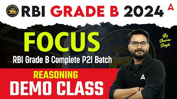 RBI Grade B 2024 | Reasoning Demo Class | By Saurav Singh