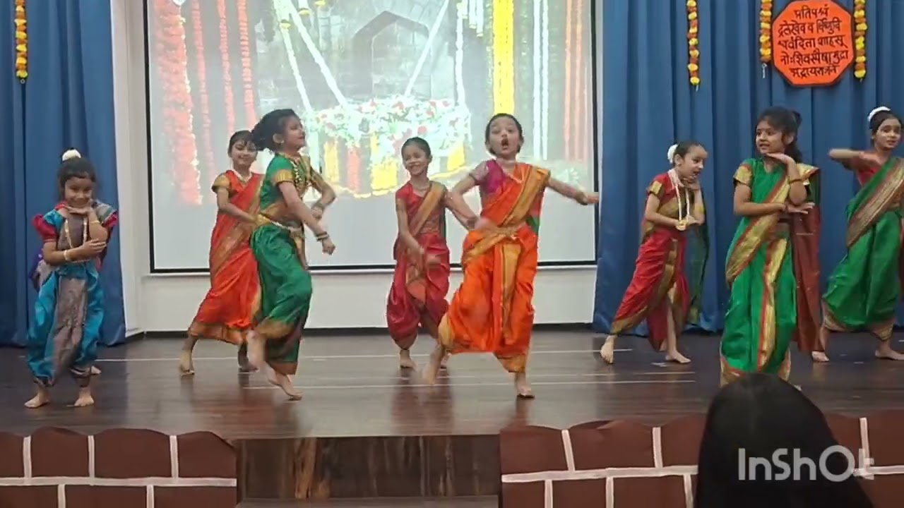 Dance performance in the school on the occasion of Shivaji Maharaj jayanti..jhulwa palna bal shivaji
