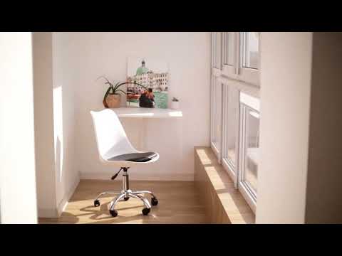 Офісне крісло Bonro B-487 біле на колесах / Легке і зручне крісло з еко-шкіри для роботи і навчання, видео 1