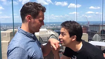 Lin Manuel Miranda and Jonathan Groff singing 'SATISFIED'