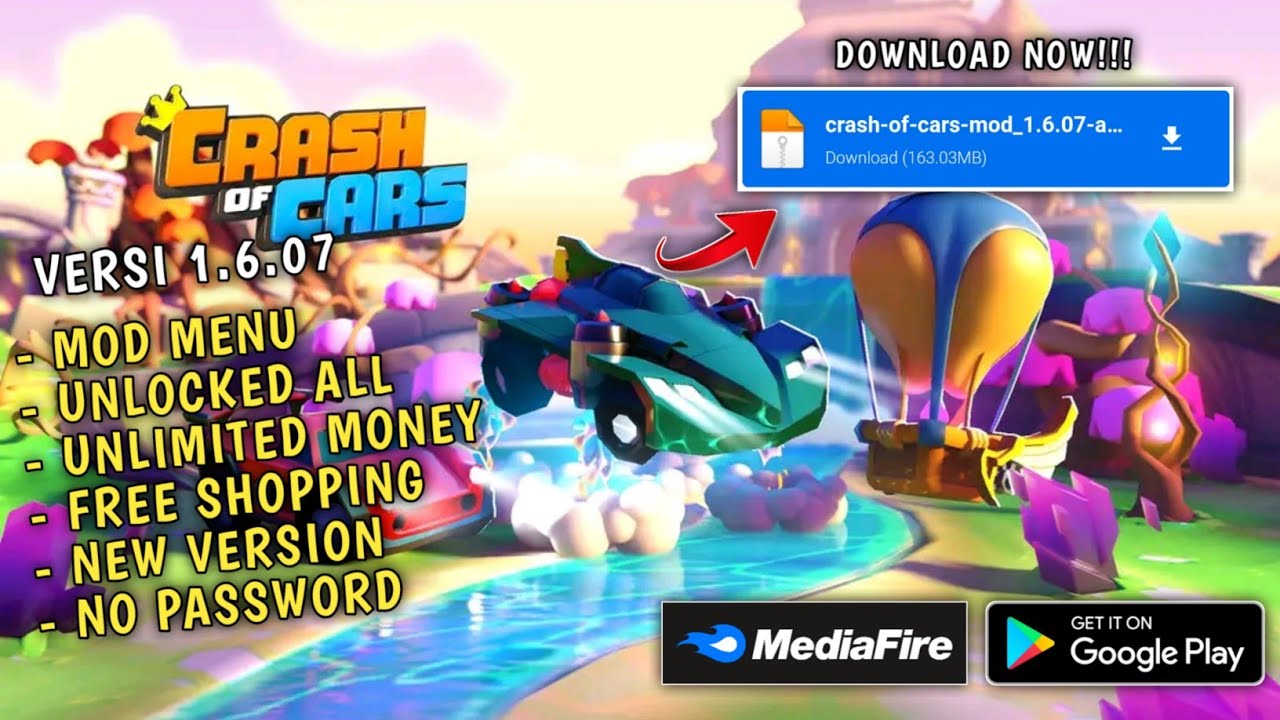 CRASH OF CARS MOD APK VERSI 1.6.07 TERBARU 2022!! YouTube