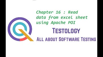 Chapter 16 : Read data from excel sheet using Apache POI