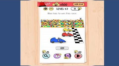 Brain Test Level 47 - Blue has to win this race Walkthrough Solution