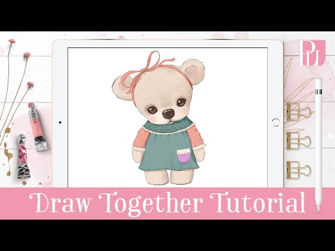 How to Draw a Cute Vintage Teddy Bear in Procreate - Step-by-Step Tutorial - iPad Pro