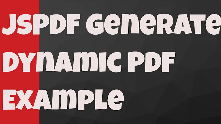 jsPDF Tutorial  - Dynamically Generating PDF From User Input