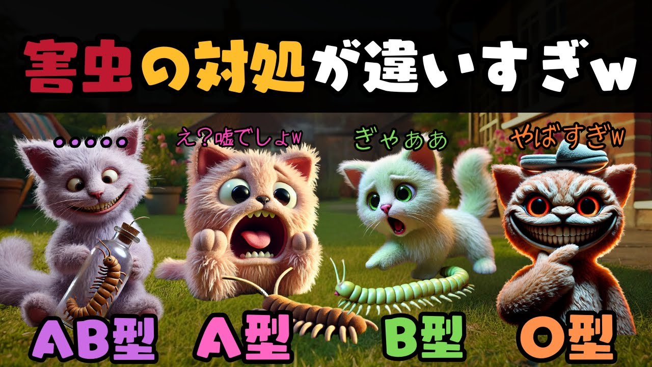 害虫の対処法が違いすぎるw【血液型あるある】