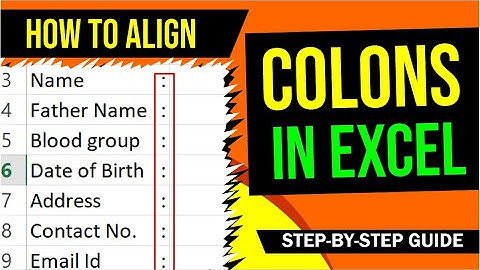 How to Align Colons in Excel Cells Perfectly ?