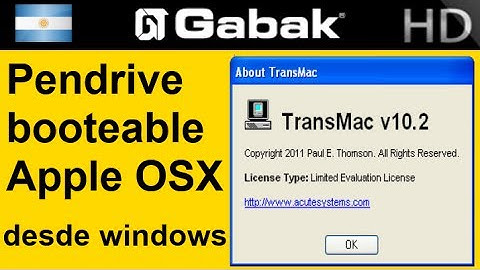 Hace un Pendrive USB bootable con OSX de apple (uso TransMac)