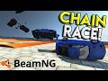 DOWNHILL CHAIN RACE & POLICE CHAIN CRASHES! - BeamNG Drive Gameplay & Crashes - Police Chase