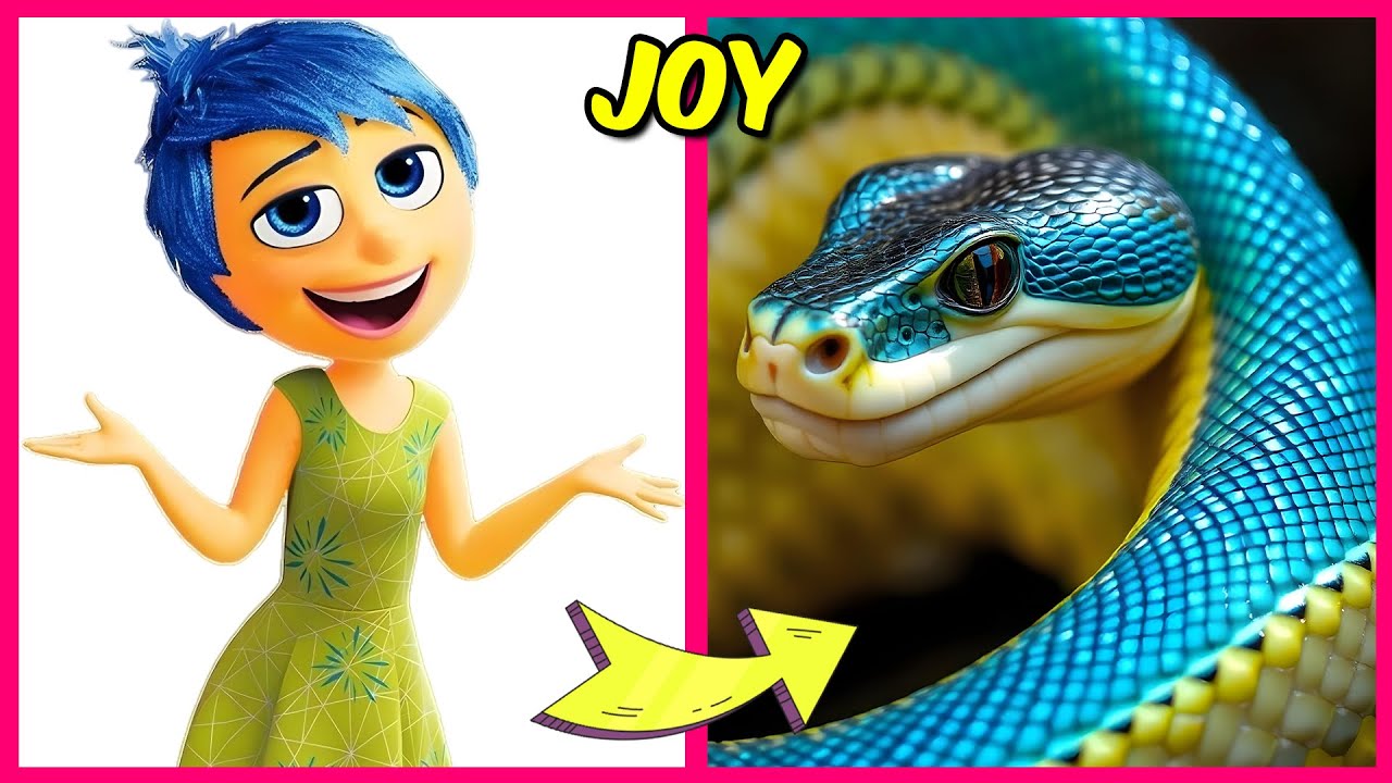Inside Out 2 Pixar Animation Characters As Snakes And Their Favorite ...