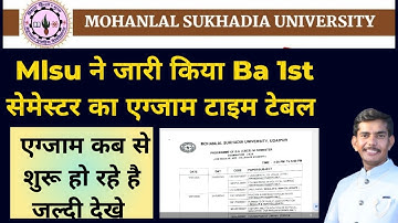 Mlsu Latest News Ba 1st Semester Exam Time Table #mlsuexamtimetable #mlsutimetable #mlsu