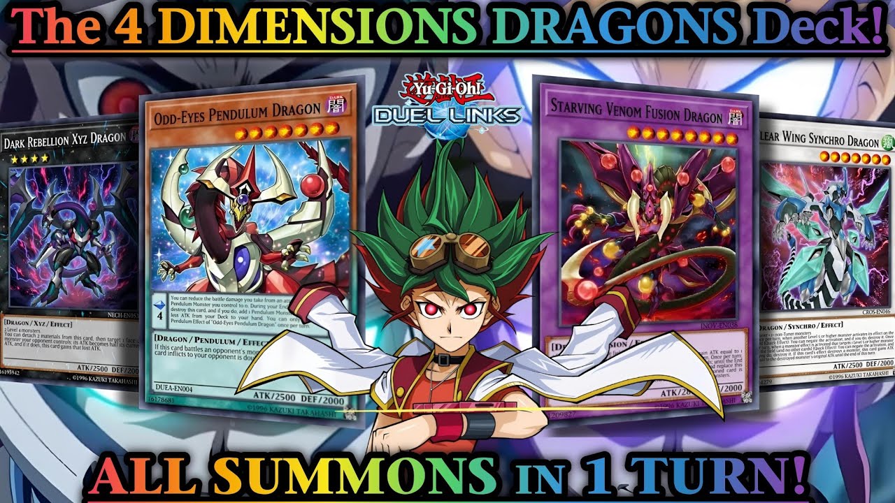 The 4 DIMENSIONS DRAGONS in 1 TURN! Odd-Eyes, Starving Venom, Dark  Rebellion & Clear Wing Dragons!