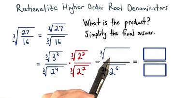 Rationalize Higher Order Root Denominators Product - Visualizing Algebra